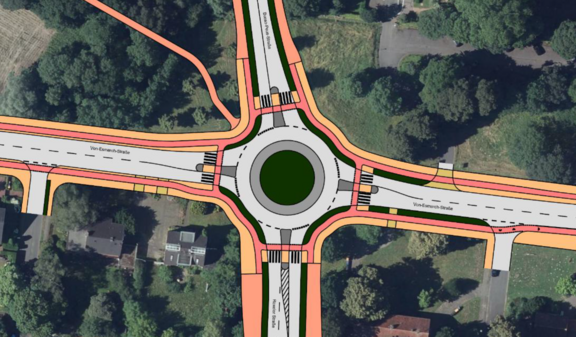 Optimierter Kreisverkehr Von-Esmarch-Straße
