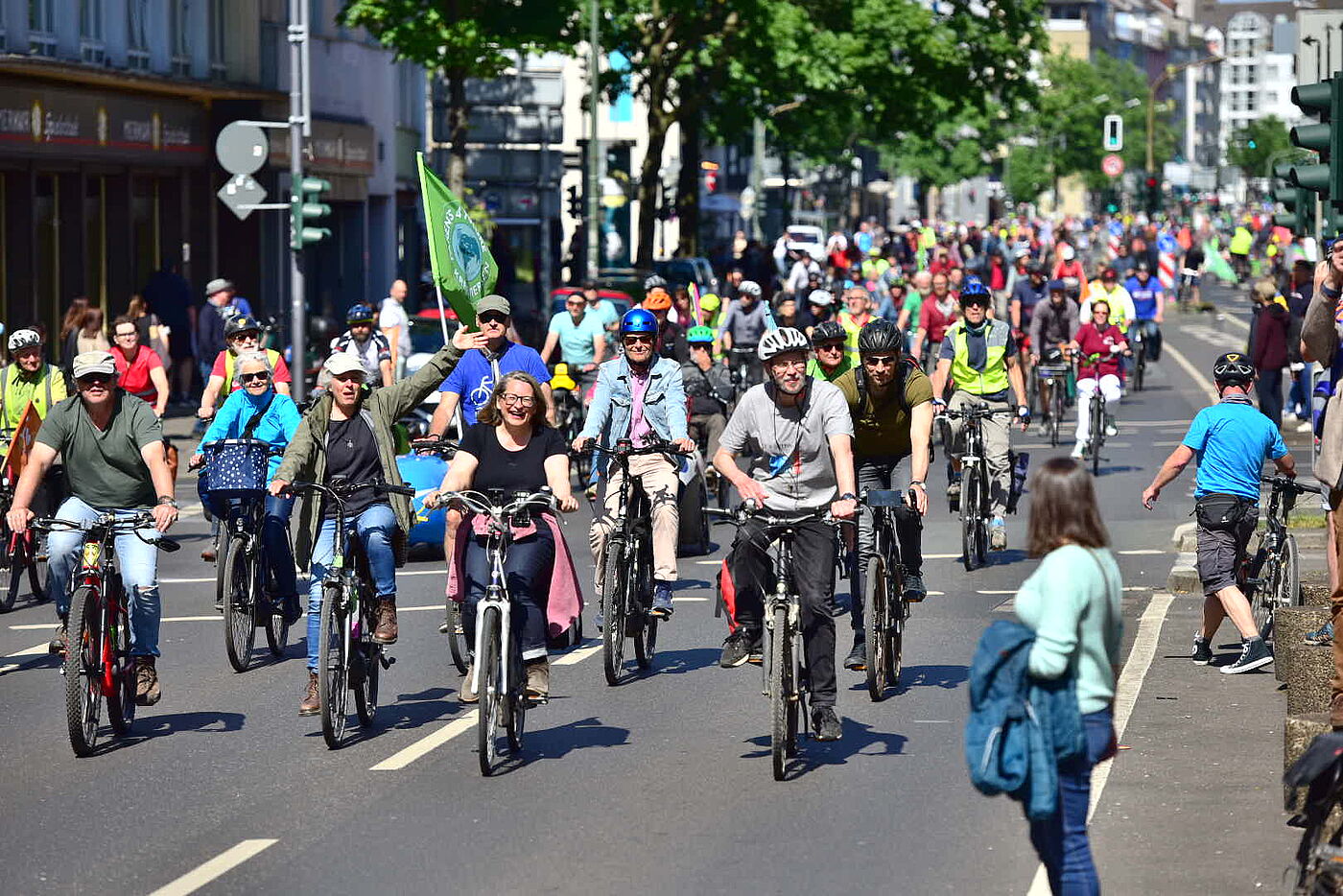 Fahrraddemo bei Sternfahrt NRW des ADFC. 